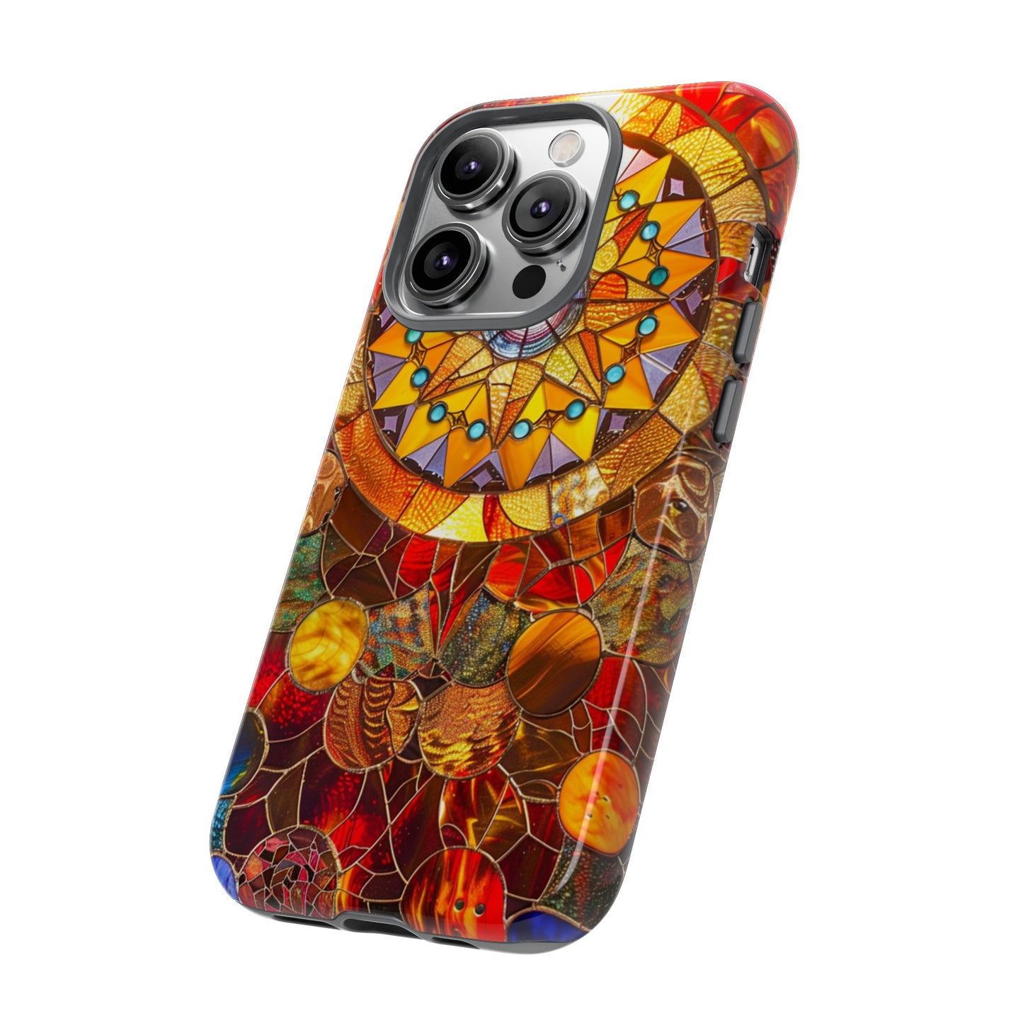 Cosmic Stained Glass Mandala Phone Case