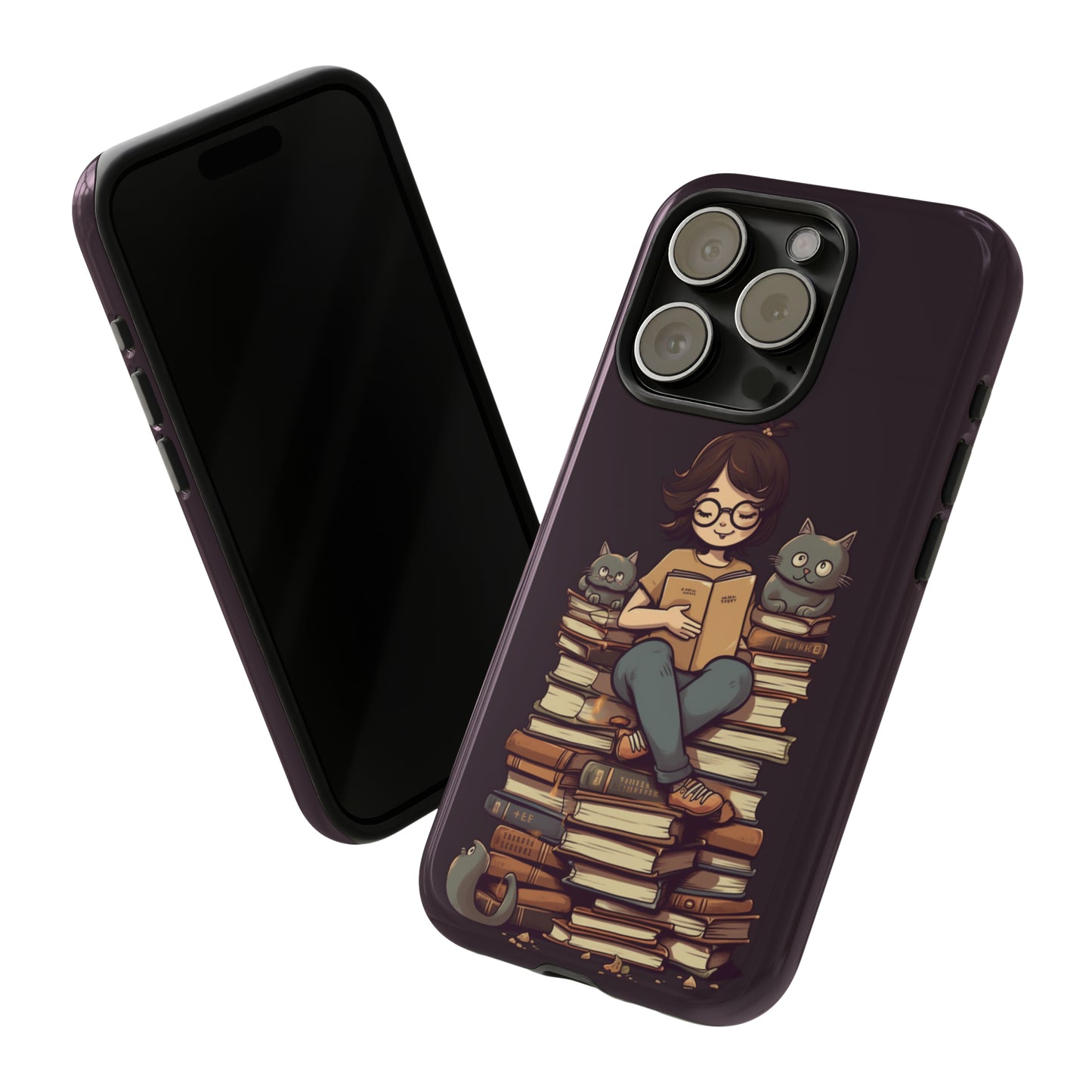 Cats and Books Phone Case