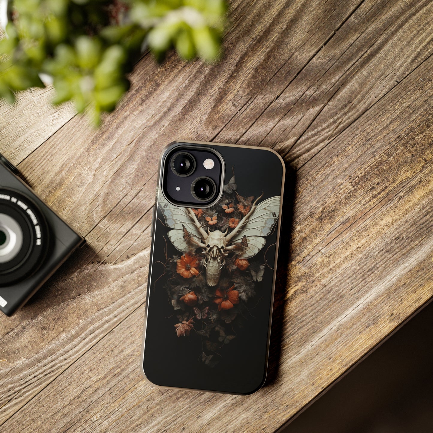 Deadhead Moth Gothic Dark Academia iPhone Case | Spooky Skull Mysterious Elegance