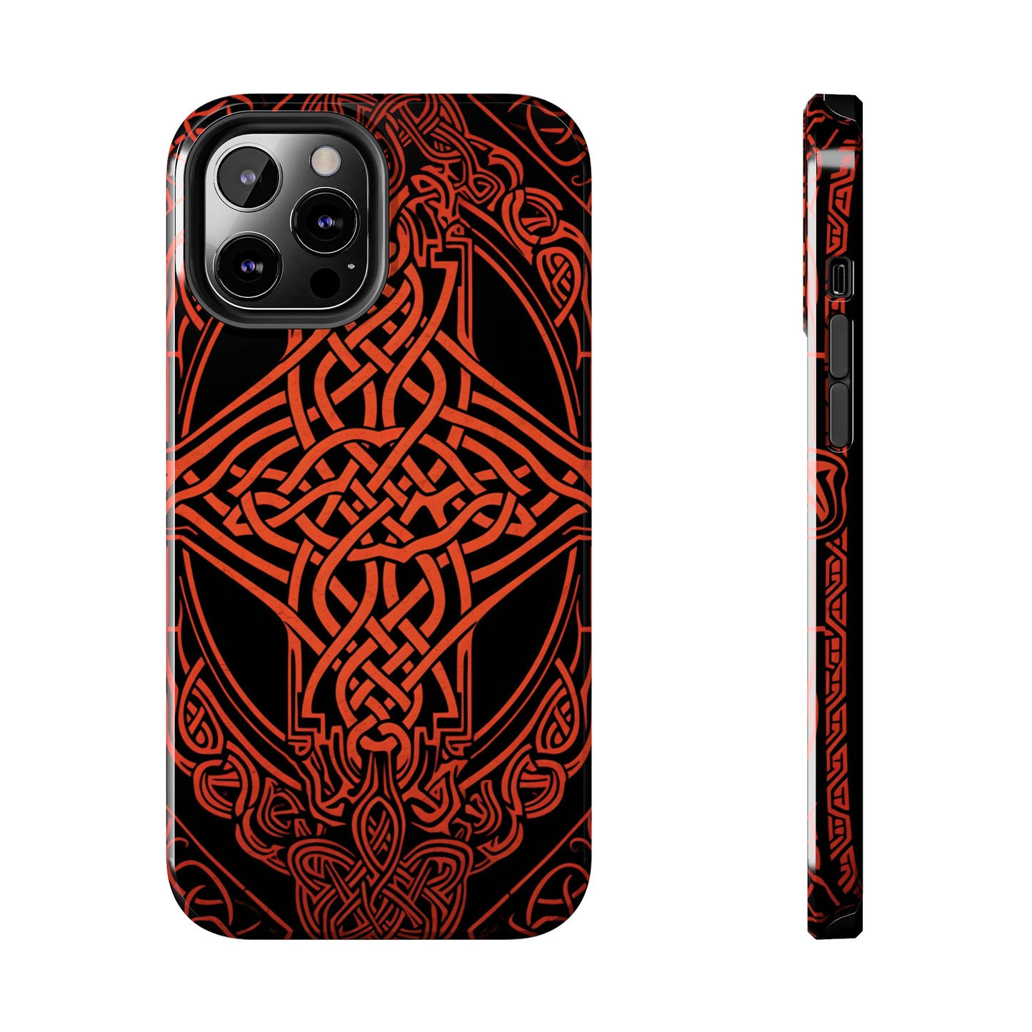 Eternal Weave iPhone Case, Red Celtic Tribal Knots | Timeless Symbolism iPhone Case for Models 11 through 14 Pro Max