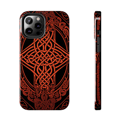 Eternal Weave iPhone Case, Red Celtic Tribal Knots | Timeless Symbolism iPhone Case for Models 11 through 14 Pro Max