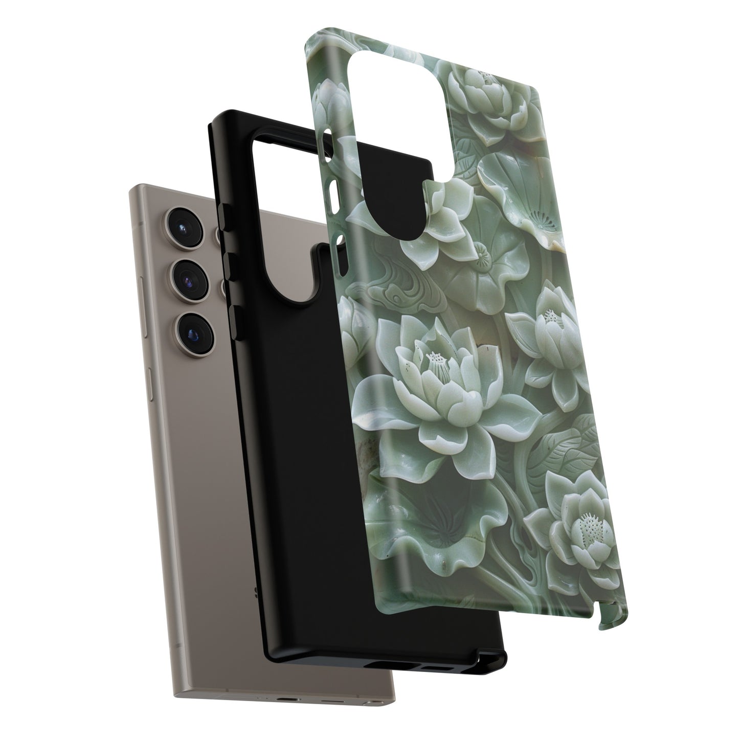 Green Jade Lotus Floral Art Phone Case