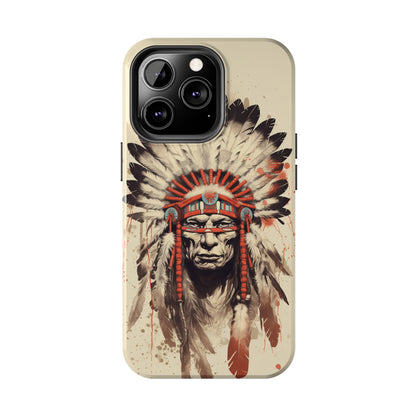 Proud Heritage: Native American Chief Headdress | Iconic Tribal iPhone Case for Models 11 through 14 Pro Max