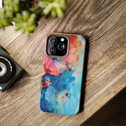 Marbled Floral Watercolor Phone Case | Embrace the Mesmerizing Multicolor Art