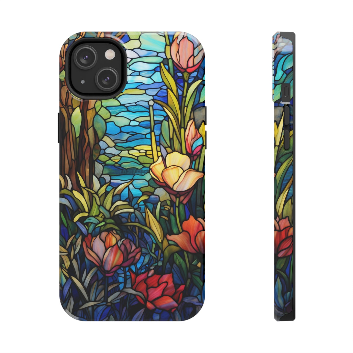 Stained Glass Floral Aesthetic iPhone Tough Case | Embrace Elegance and Durability