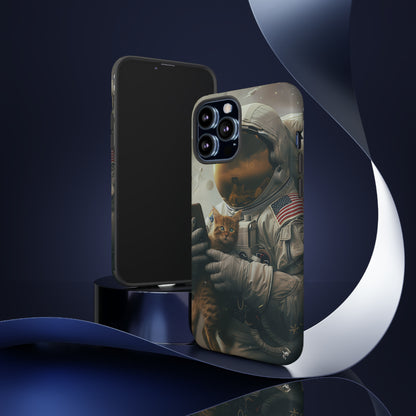 The Astronaut and the Cat Phone Case