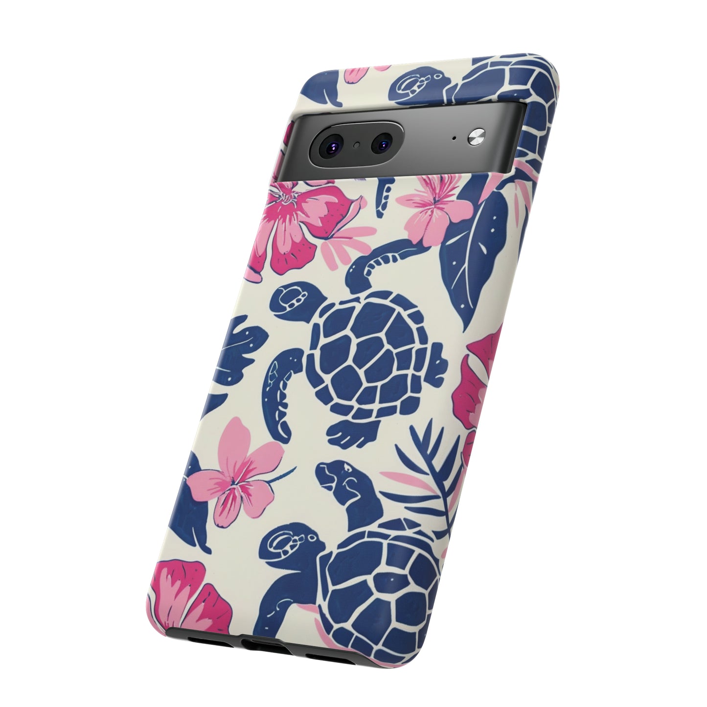 Undersea Floral Blue Sea Turtle Phone Case