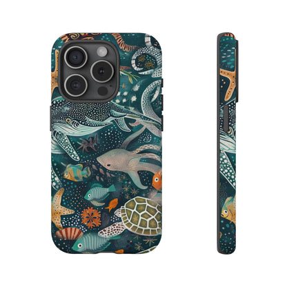 Undersea World Shark, Turtle, Manta Ray Phone Case