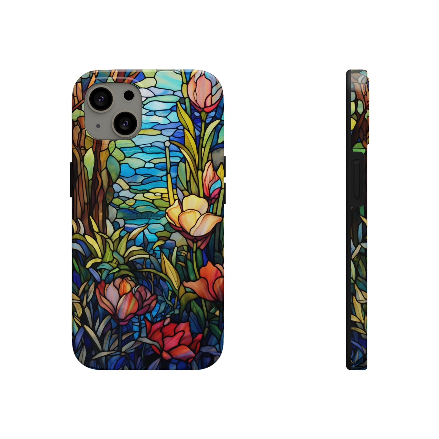 Stained Glass Floral Aesthetic iPhone Tough Case | Embrace Elegance and Durability