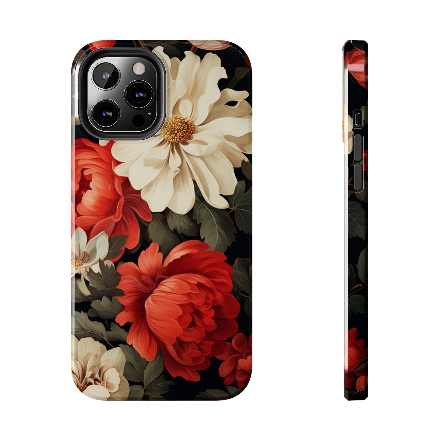 Vintage Floral Aesthetic Phone Tough Case Antique Print for iPhone 14 11 Pro 12 13 XR XS X 7+ 8 Boho Nature Flowers Cottage Core