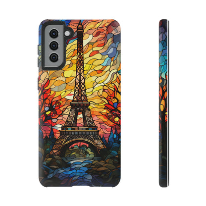 Parisian Elegance: Stained Glass Eiffel Tower | Artistic Flair iPhone Case for iPhone Models 11 through 14 Pro Max, Samsung Galaxy, and Google Pixel