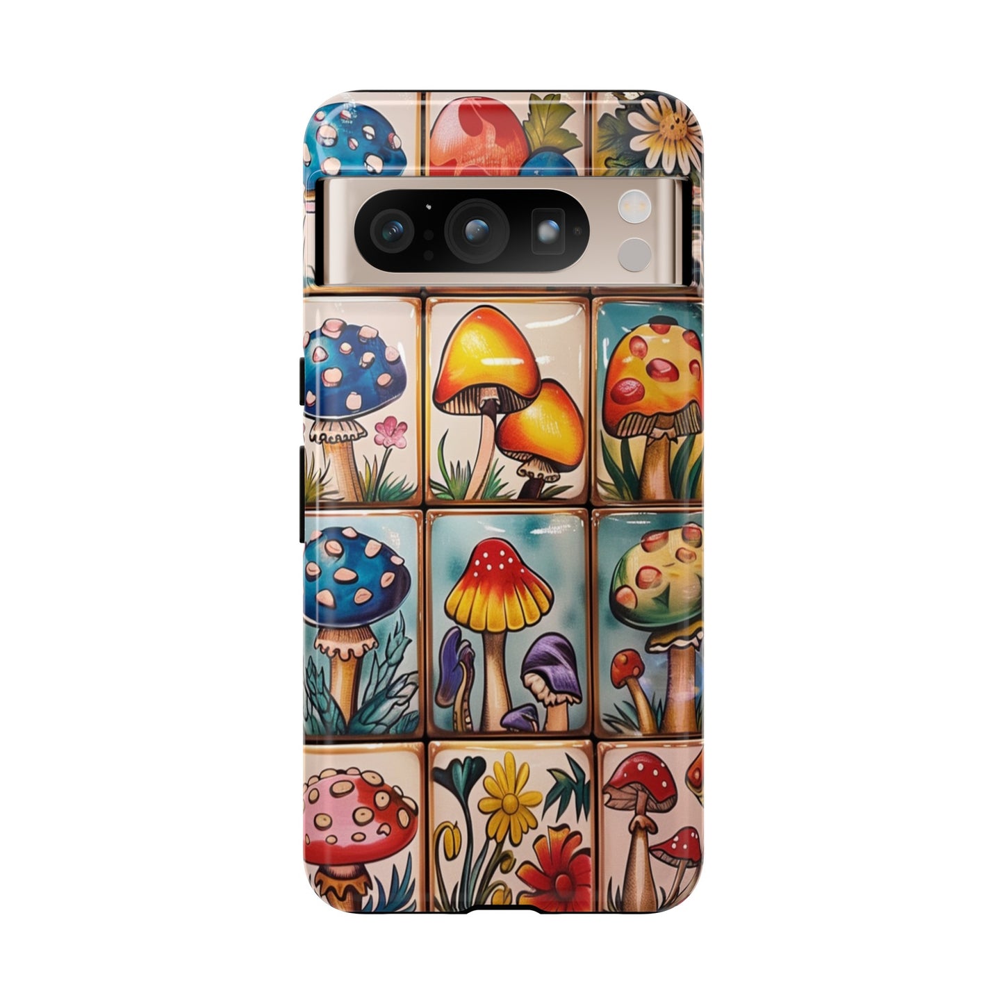 Trippy Magic Mushroom Tile  Abstract Art Phone Case