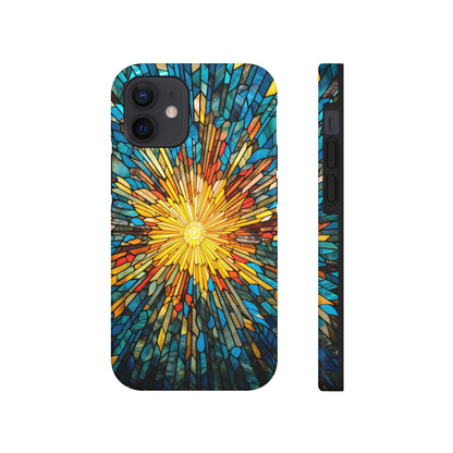 Stained Glass Sunburst Magic | Tough iPhone Case | Embrace Vibrant Style and Reliable Protection