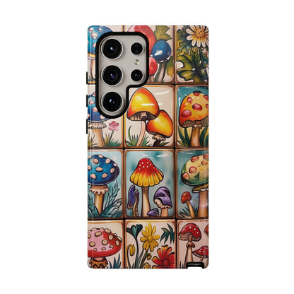 Unique mushroom tile art case for iPhone 14 Pro Max