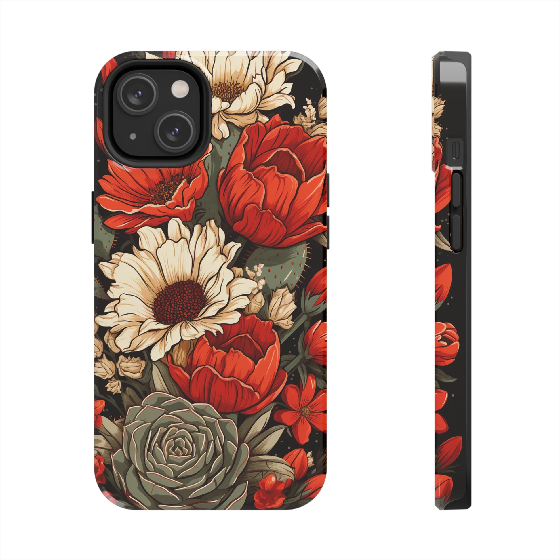 Rustic Charm & Cactus Flower iPhone 13 Case