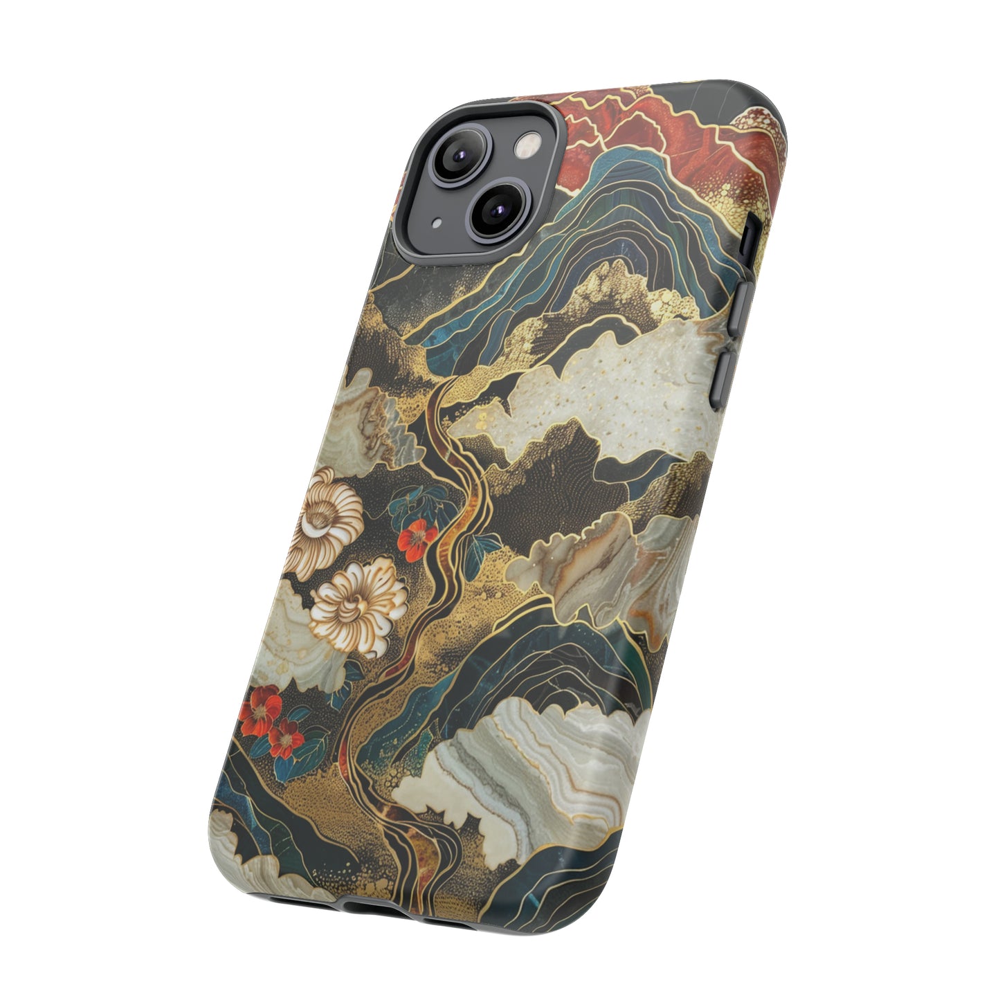 Chiyogami Stained Glass Floral Mountain Phone Case