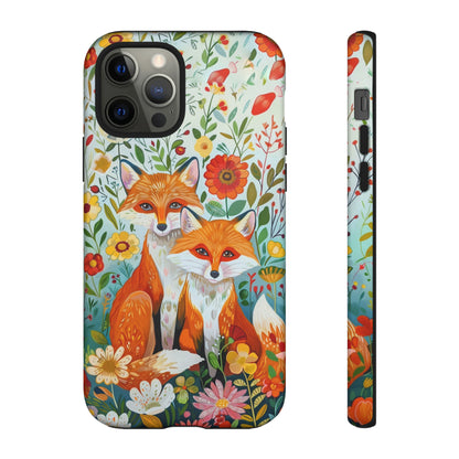 Foxes in the Floral Garden Phone Case