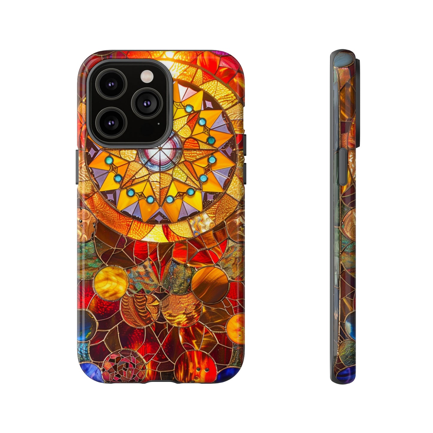 Cosmic Stained Glass Mandala Phone Case