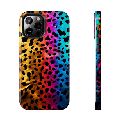 Kaleidoscopic Wild: Psychedelic Rainbow Leopard Print | Dazzling iPhone Case