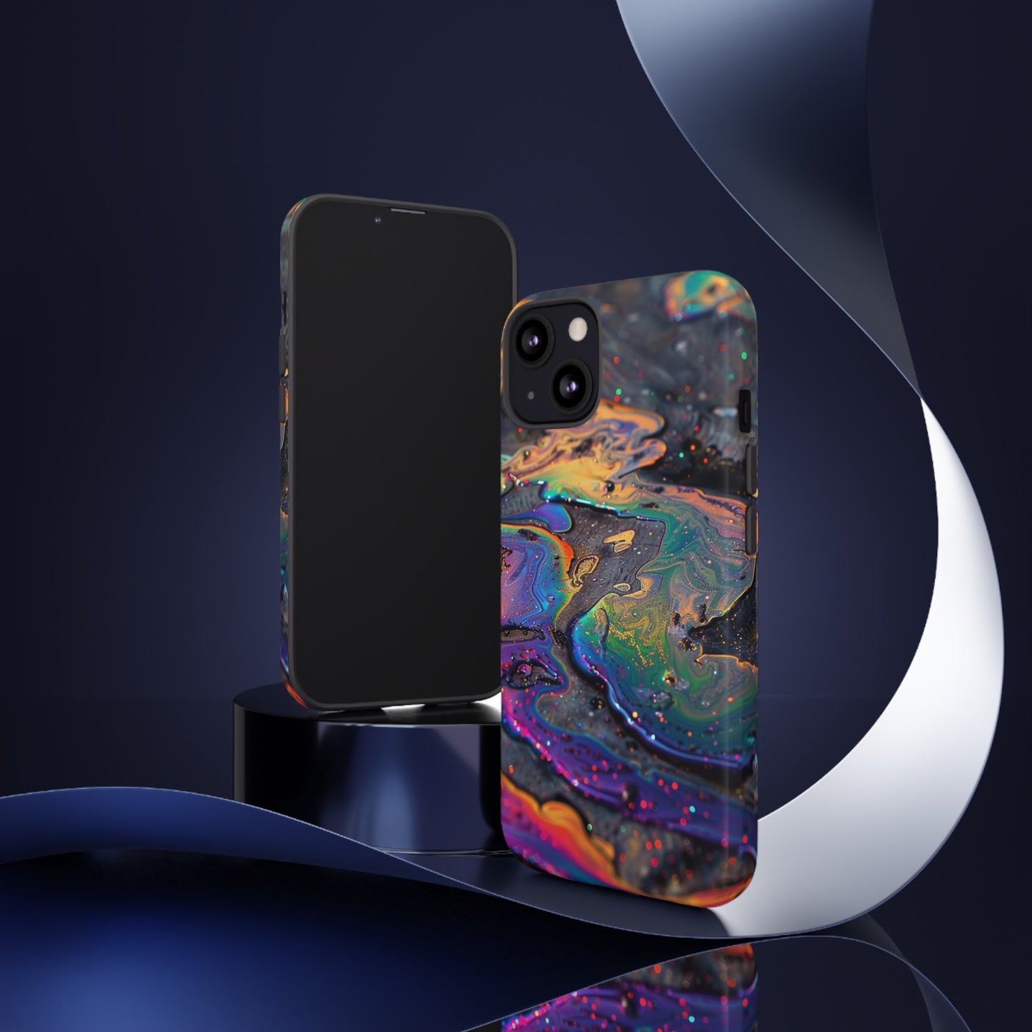 Opalescent Marbled Holographic Print Phone Case