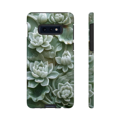 Green Jade Lotus Floral Art Phone Case