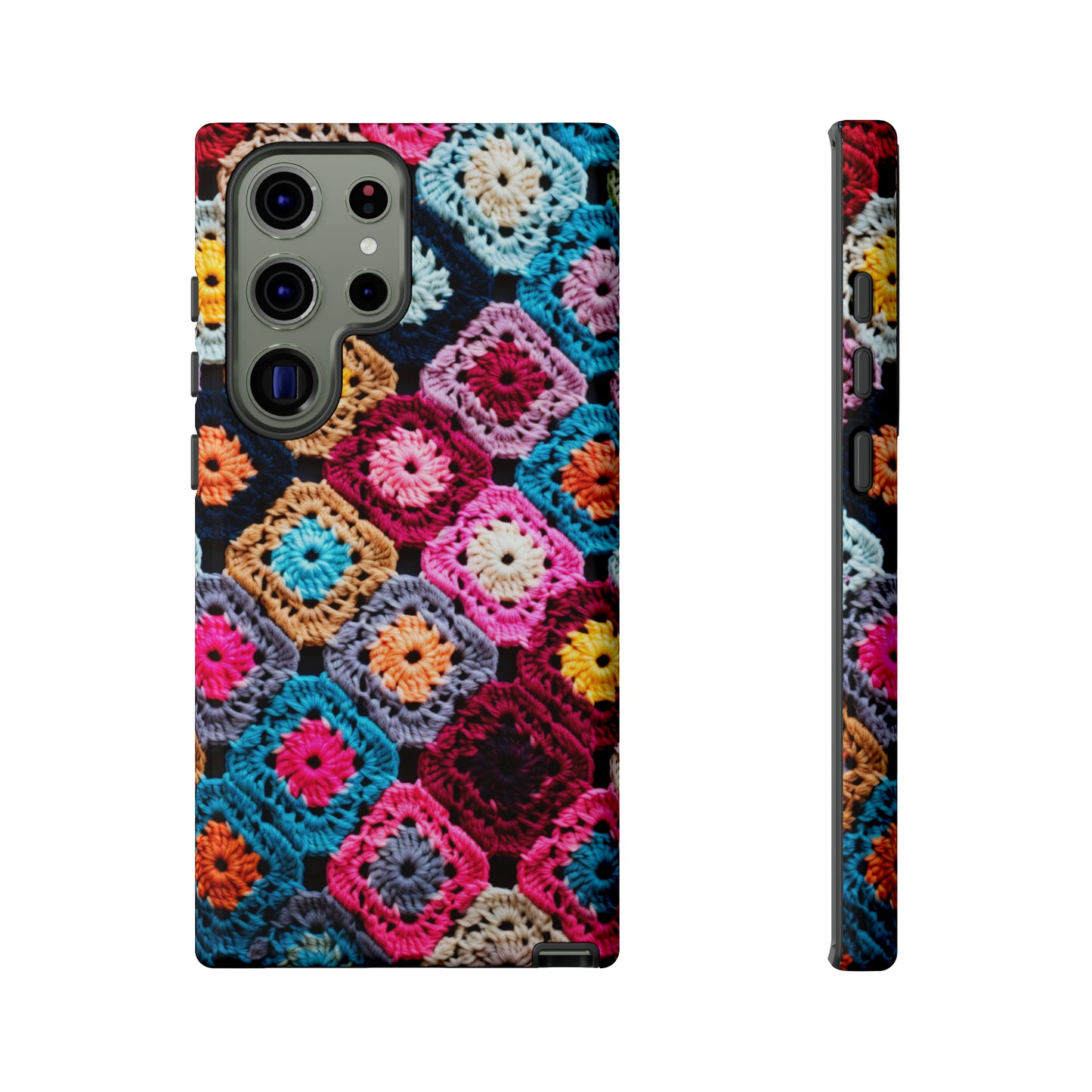 Vintage Floral Crochet Blanket Knit Look Phone Case