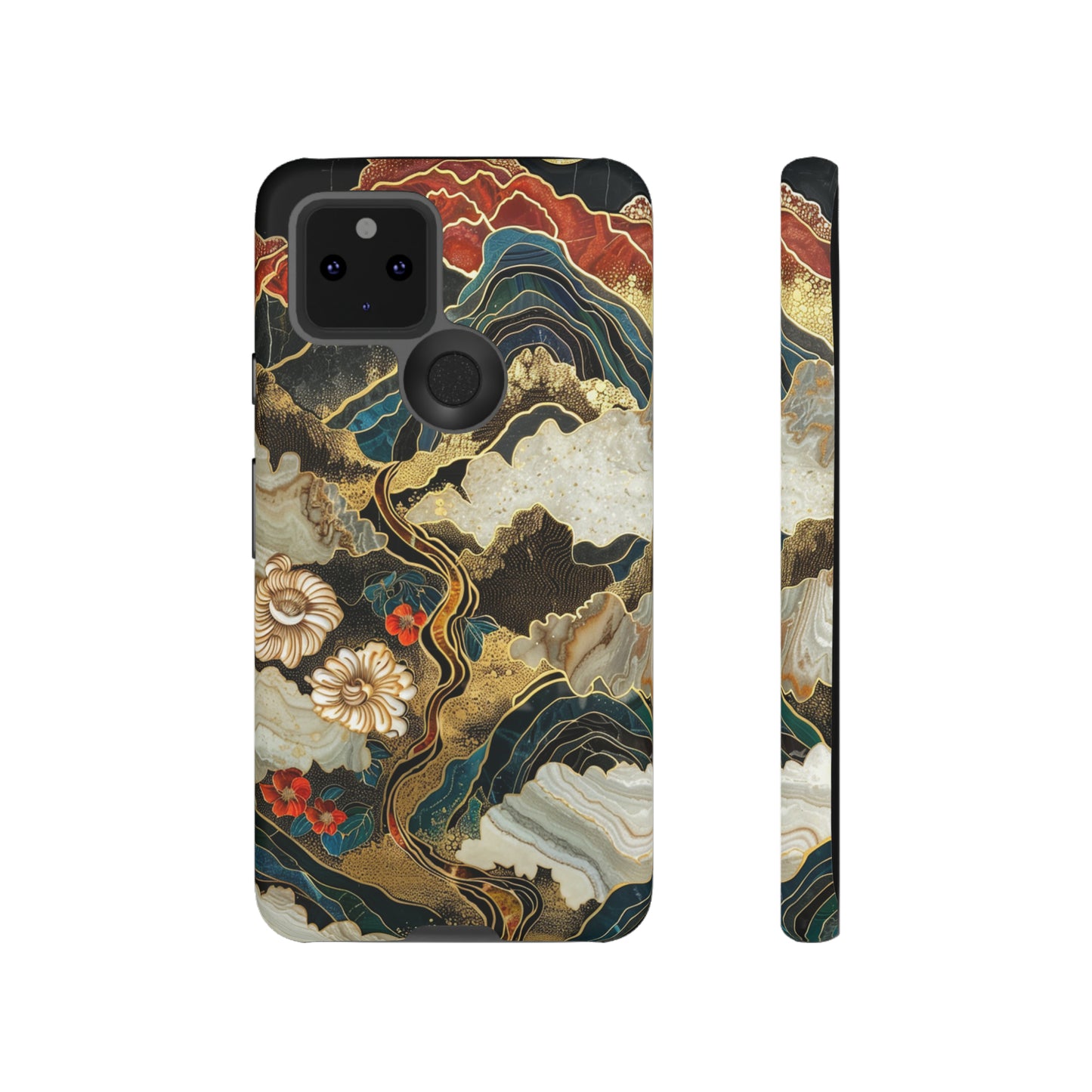 Chiyogami Stained Glass Floral Mountain Phone Case