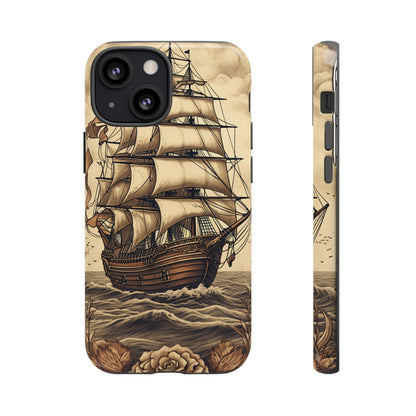 Vintage Tattoo Style Pirate Ship Phone Case