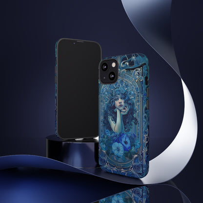 Blue Floral Art Nouveau Style Phone Case