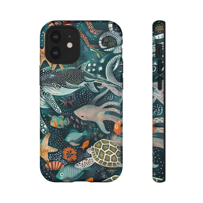 Undersea World Shark, Turtle, Manta Ray Phone Case