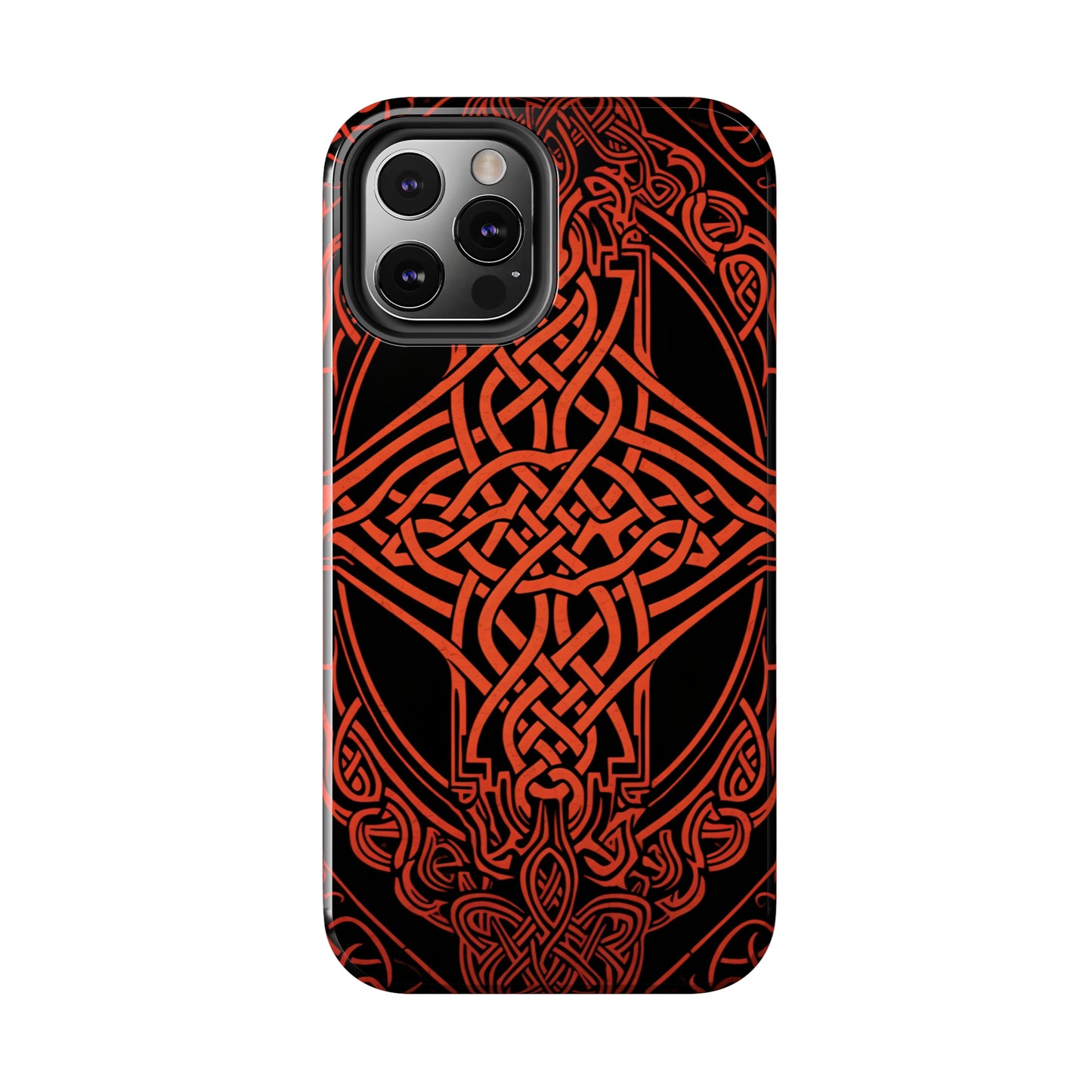 Eternal Weave iPhone Case, Red Celtic Tribal Knots | Timeless Symbolism iPhone Case for Models 11 through 14 Pro Max