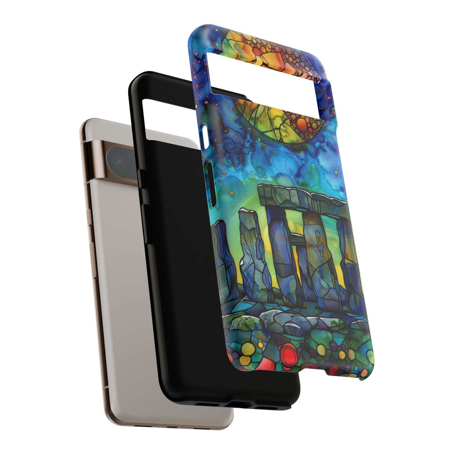 Stonehenge Neolithic Full Moon Stained Glass Watercolor Phone Cover