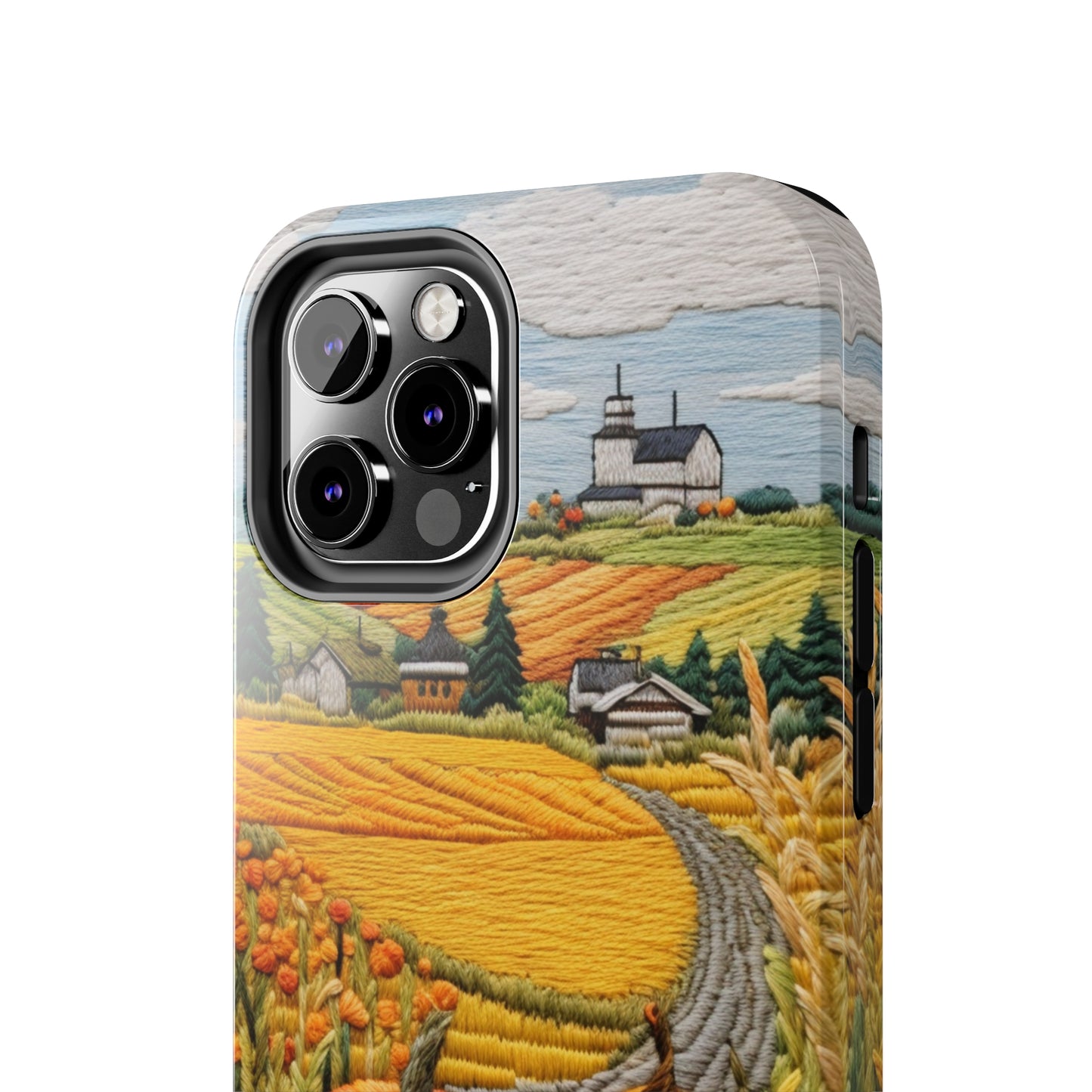 Harvest Hues: Halloween Pumpkin Patch | Embroidered Landscape for iPhone Range