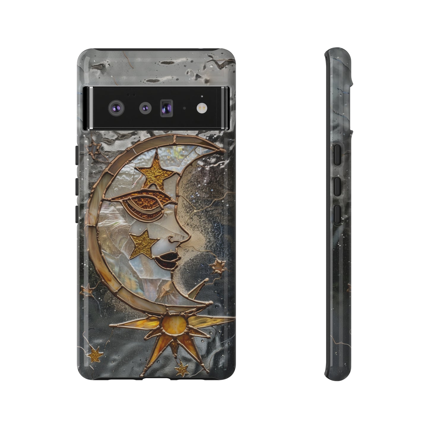 Moon Stars Liquid Glass Starry Night Phone Case