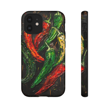 Green and Red Chili Peppers Phone Case