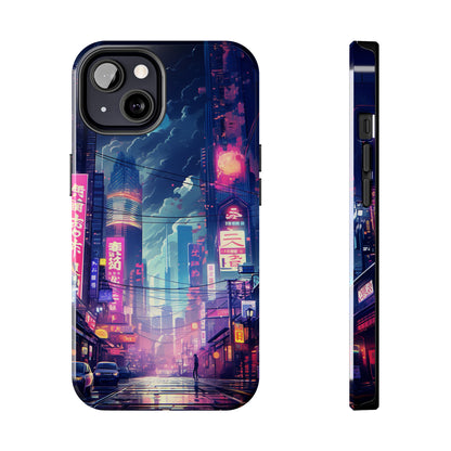 Synthwave Japanese Cyberpunk Night City iPhone Case