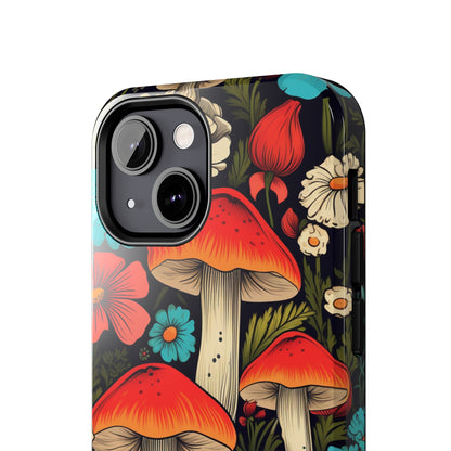 Psychedelic Retro Mushrooms iPhone case | Dive into Vintage Vibes