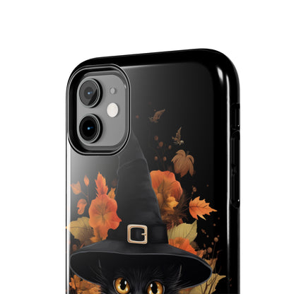 Trick or Treat Delight: Adorable Witch Cat Halloween Celebration | Whimsical iPhone Case