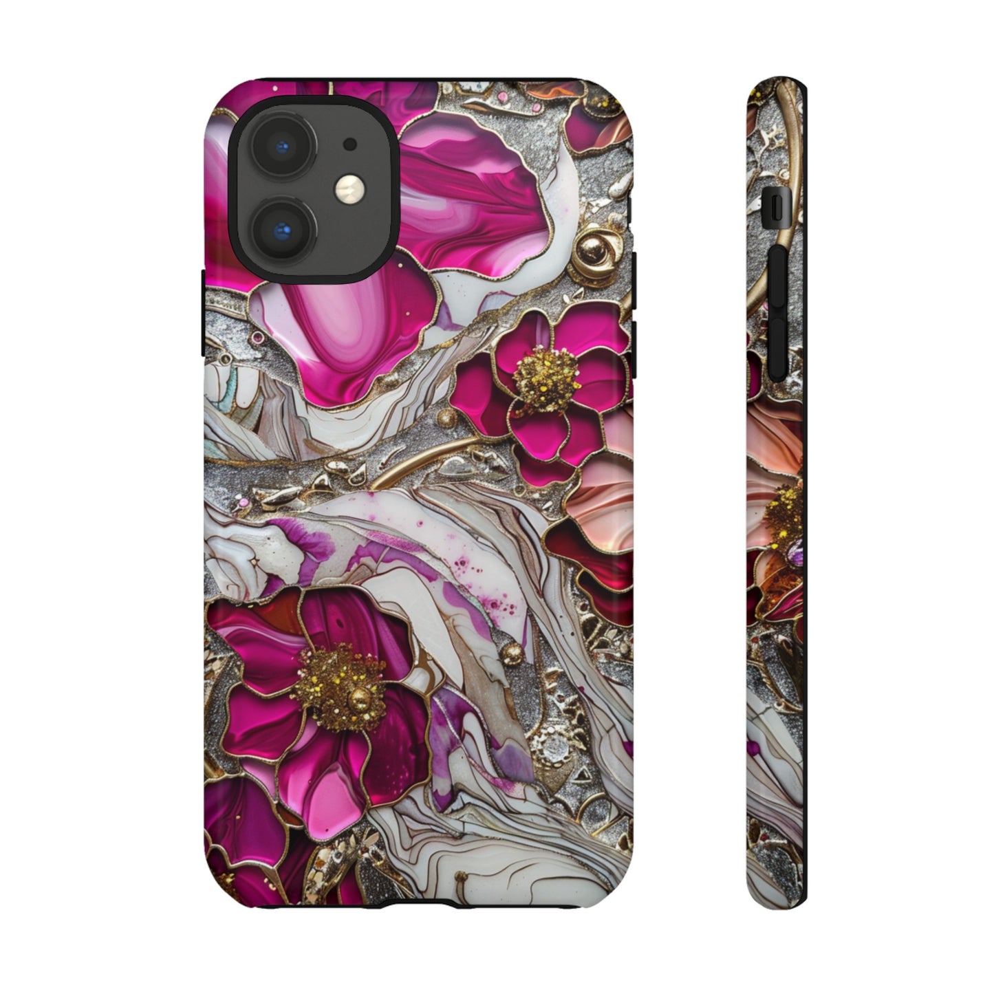 Stained Glass Magenta Floral Paisley Explosion Phone Case