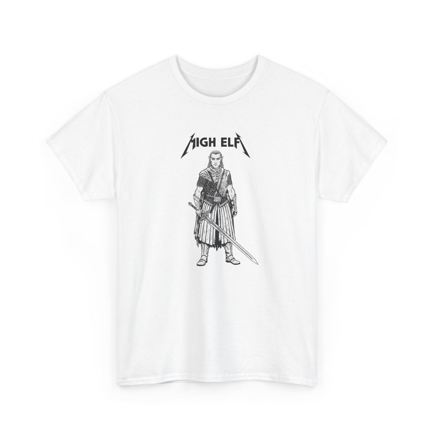 High Elf Rock And Roll Fantasy T Shirt Heavy Metal Sword