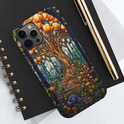 Tree of Life Stained Glass Style iPhone Tough Case | Embrace Nature's Harmony with Durable Elegance