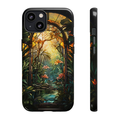 Stained Glass Phone Case Floral Aesthetic Art Nouveau Style