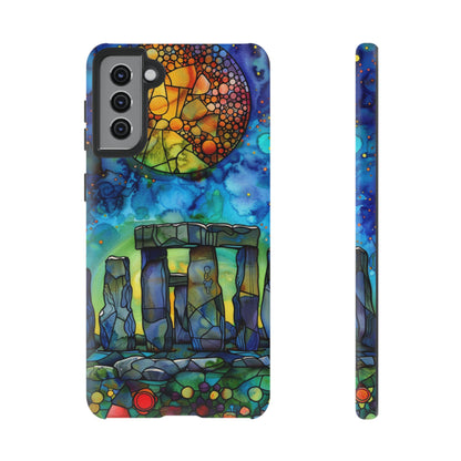 Stonehenge Neolithic Full Moon Stained Glass Watercolor Phone Cover