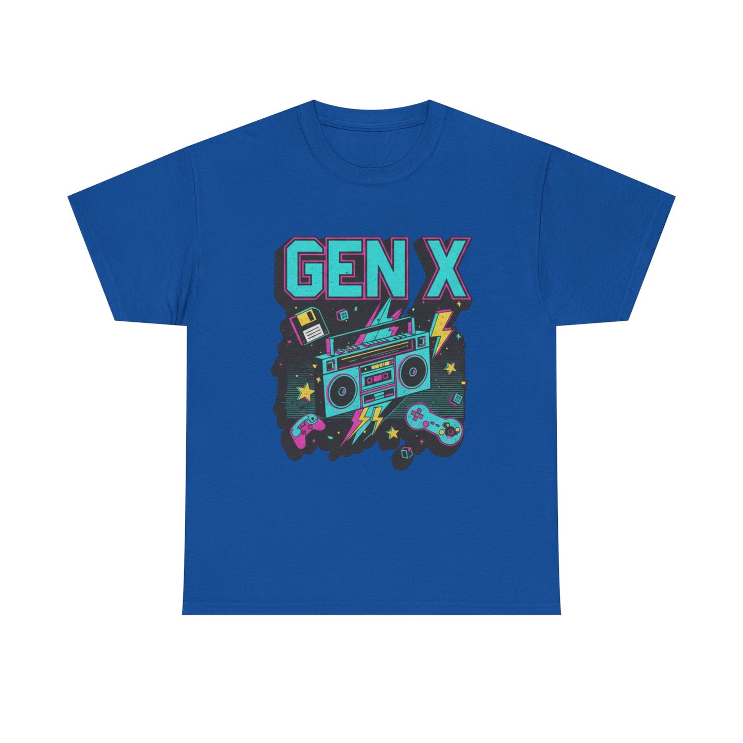 Gen X T Shirt Boombox Retro Arcade Gaming Tee