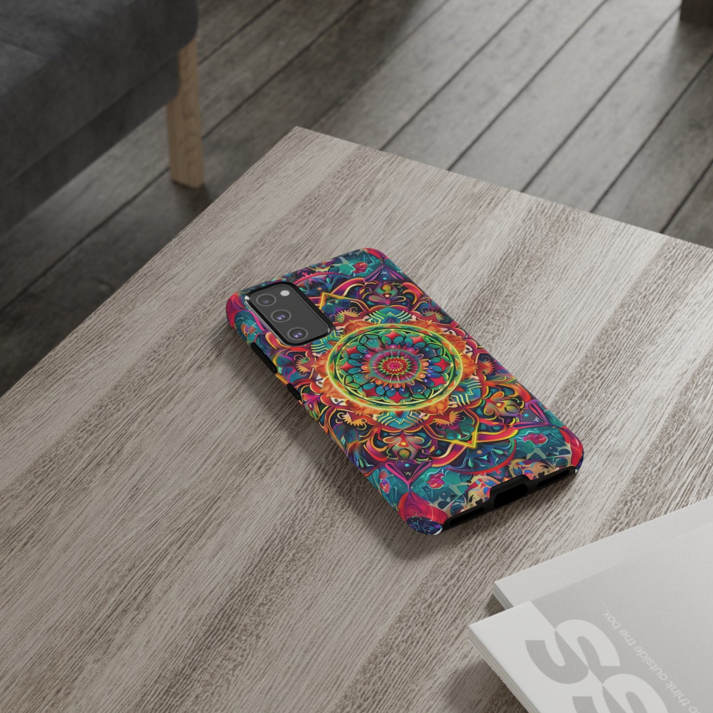 Cosmic Stained Glass Mandala Phone Case