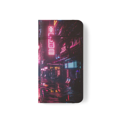 Cyberpunk City at Night Wallet Case