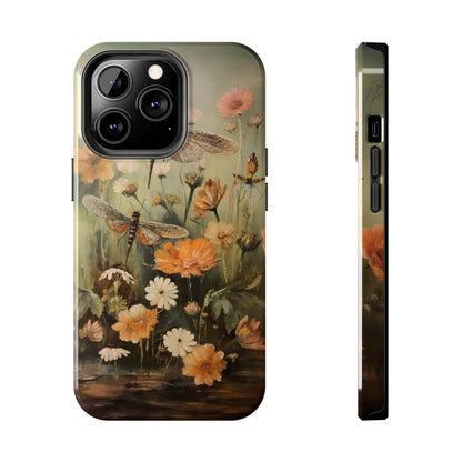 Dragonfly Floral Print iPhone Case | Nature-Inspired Elegance and Device Protection