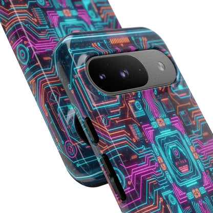 Cyber Circuit Phone Case Neon Tech