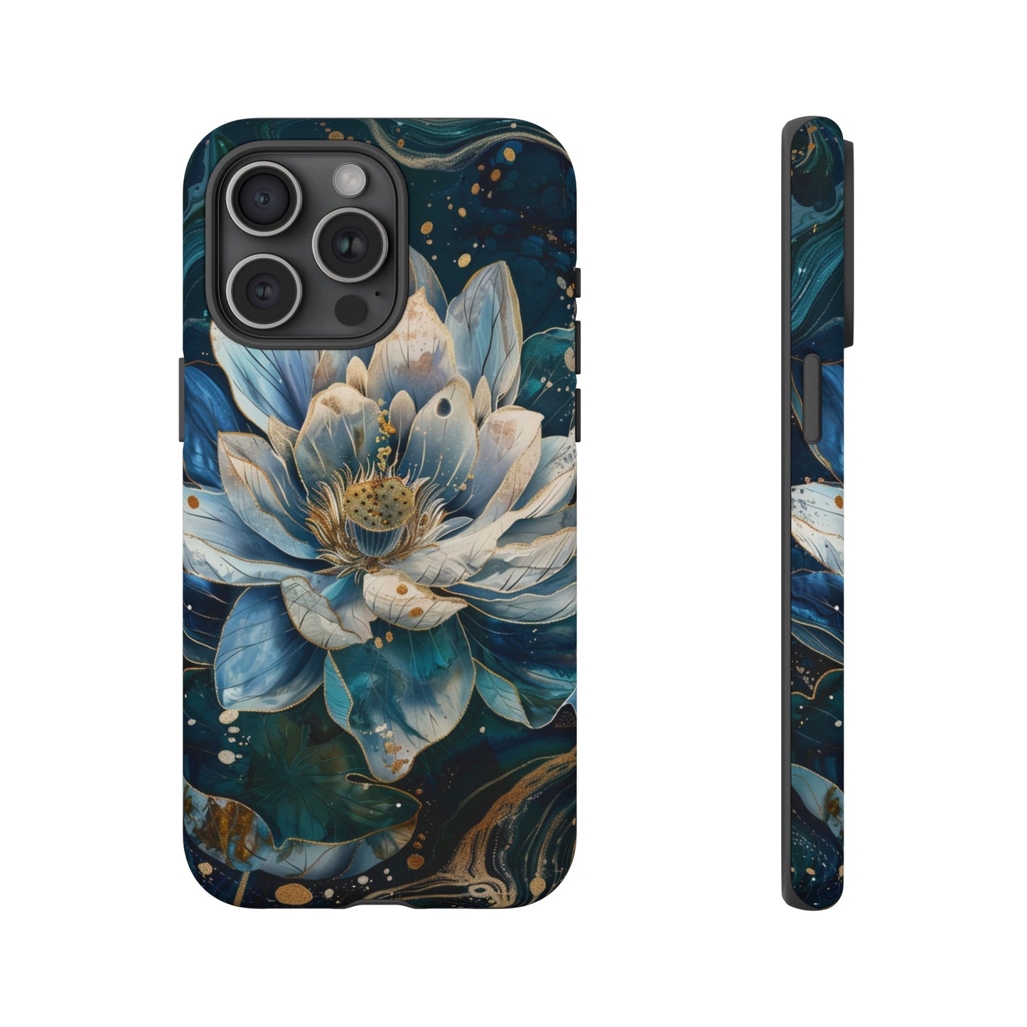 Zen Stained Glass Lotus Floral Design Phone Case