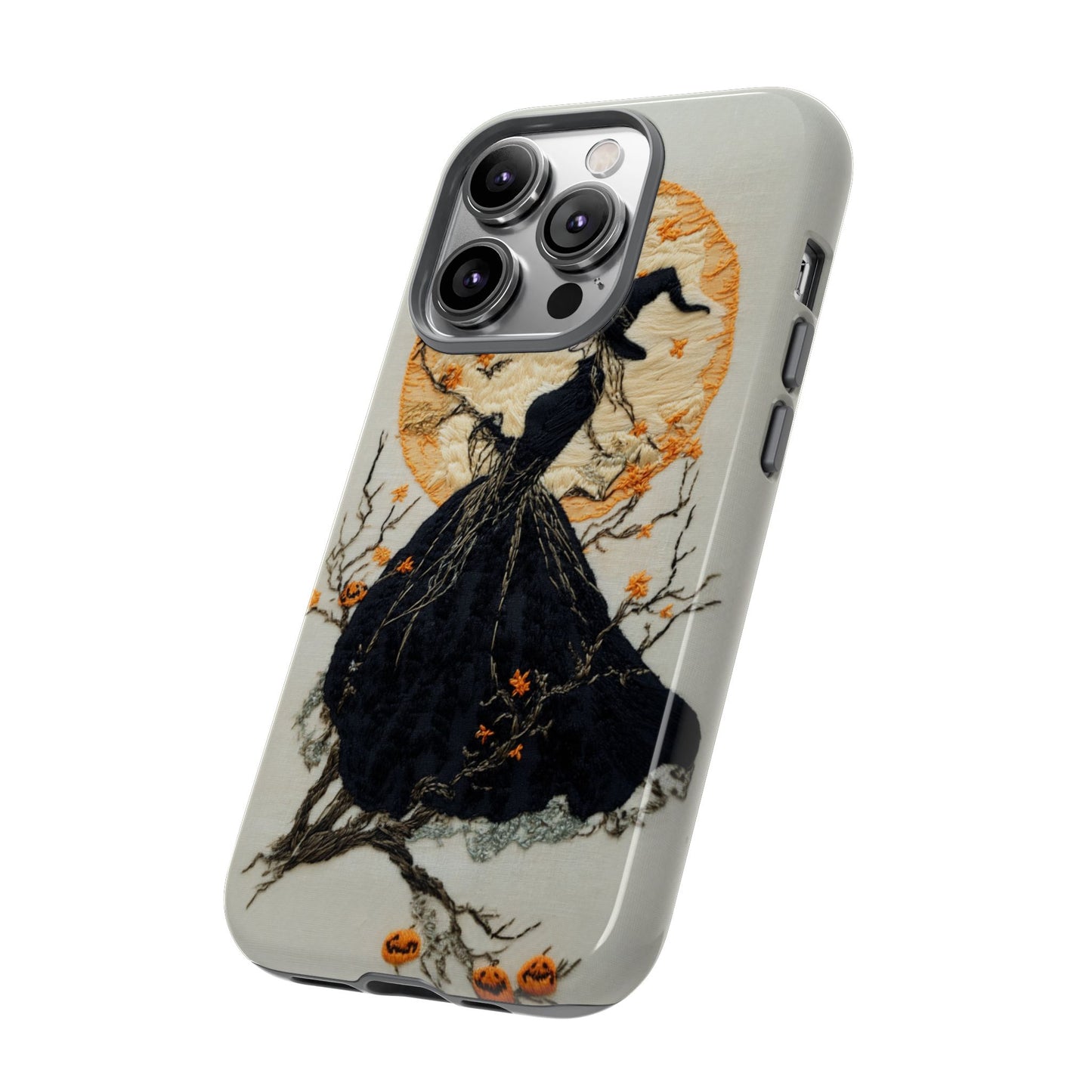 Halloween Witch Autumn iPhone Case, Embroidered Style